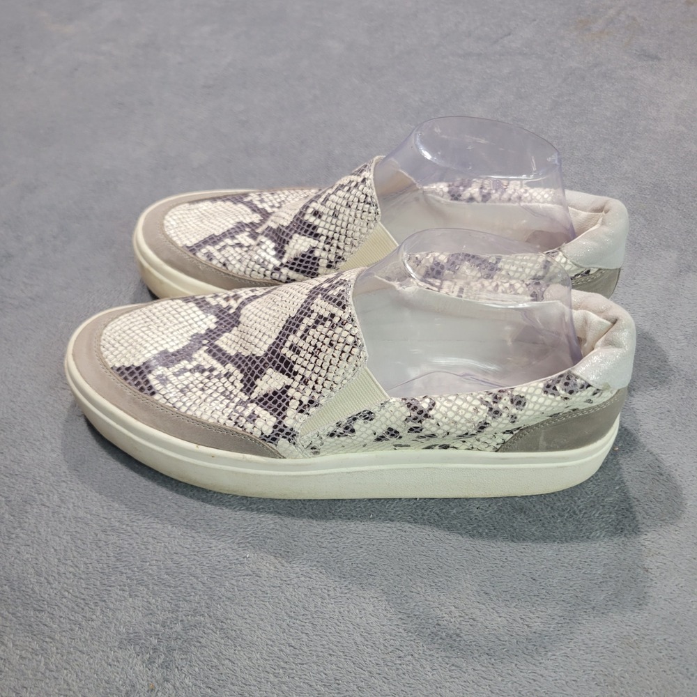 Lucky Brand Sneakers Women 9.5 Grey Snakeskin Takato Slip On Leather Platform‎
